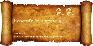 Hrncsár Hartvig névjegykártya